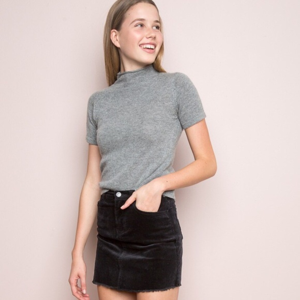 Brandy Melville Black Juliette Corduroy Skirt